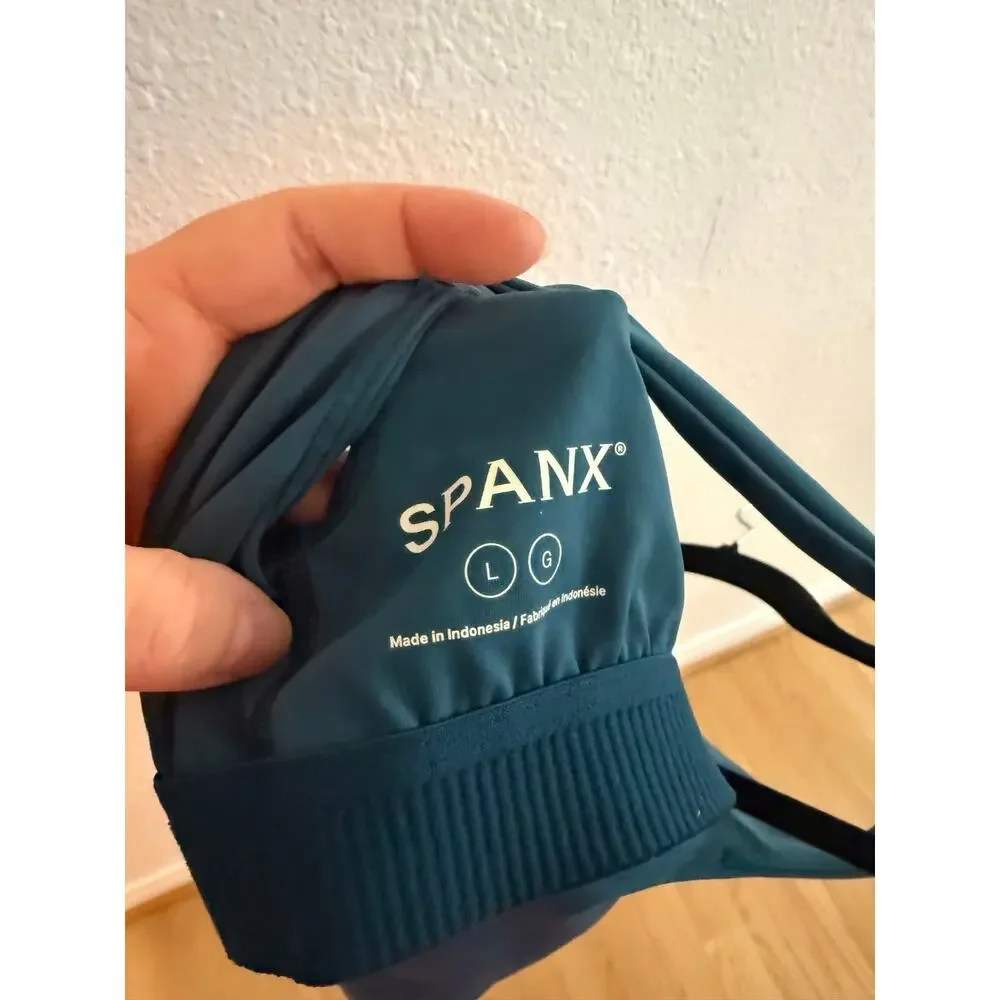 SPANX Contour Tank Top Built In Shelf Bra Teal Size Large